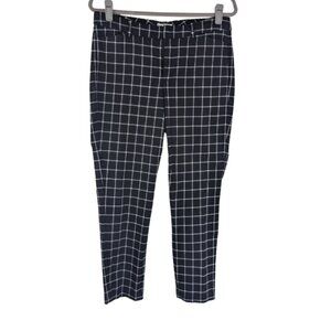 ELLE Black & White Windowpane Plaid Slim Ankle Pants Size 10